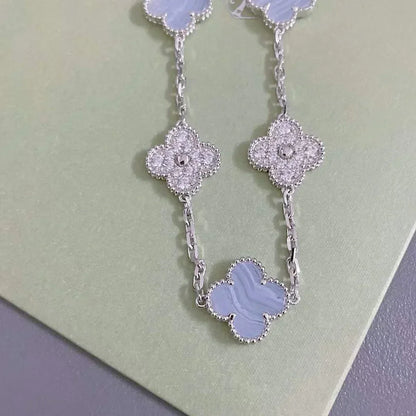 [⭐Novea] CLOVER 5 MOTIF PURPLE CHALCEDONY BRACELET COLLECTION