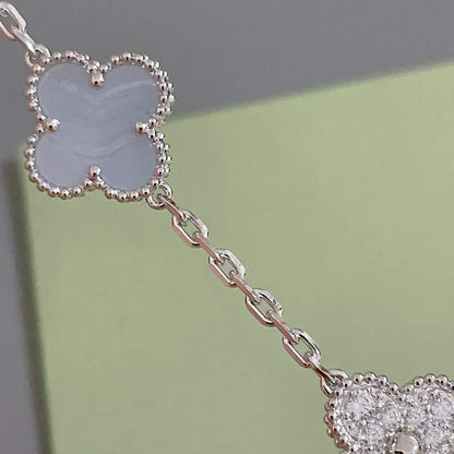 [⭐Novea] CLOVER 5 MOTIF PURPLE CHALCEDONY BRACELET COLLECTION