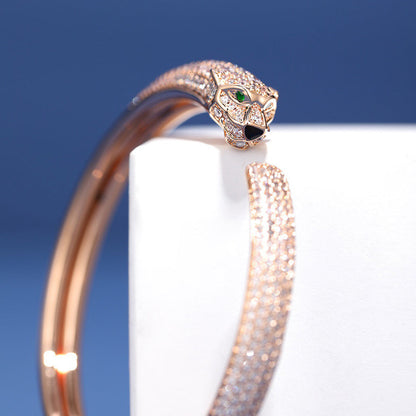 [⭐Novea]PANTHERE FULL DIAMOND OPEN BRACELET