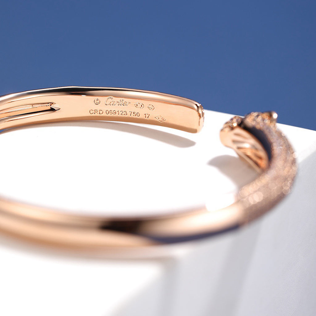 [⭐Novea]PANTHERE FULL DIAMOND OPEN BRACELET