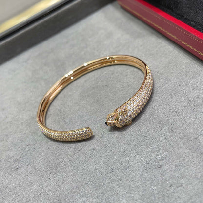 [⭐Novea]PANTHERE FULL DIAMOND OPEN BRACELET