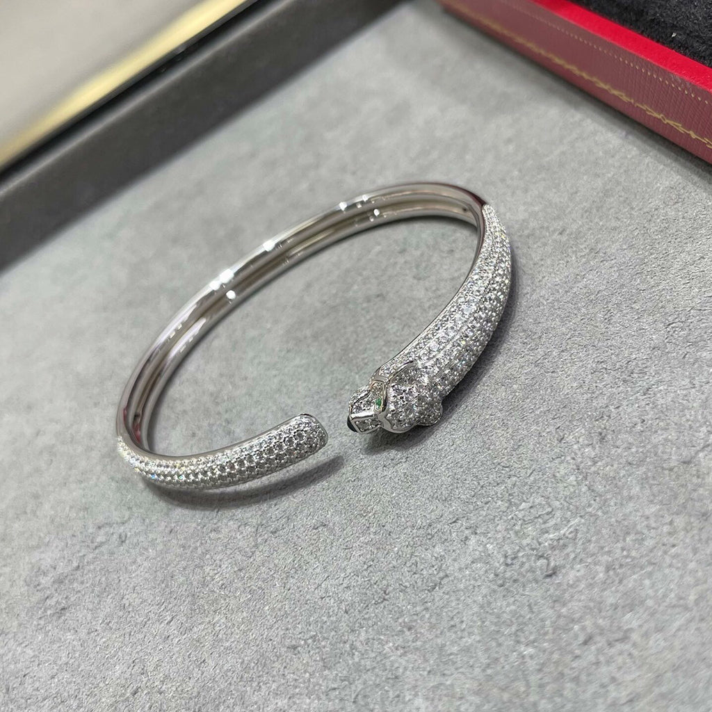 [⭐Novea]PANTHERE FULL DIAMOND OPEN BRACELET