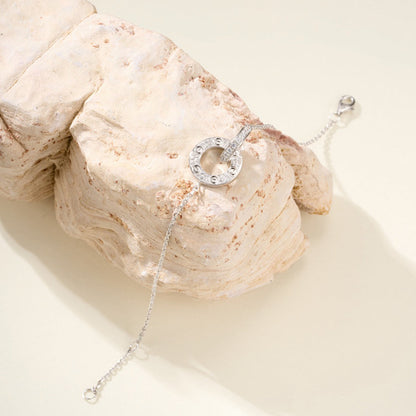 [⭐Novea]LOVE DOUBLE RING FULL DIAMOND BRACELET