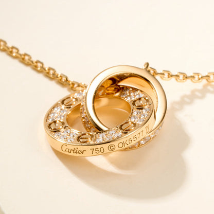 [⭐Novea]LOVE DOUBLE RING FULL DIAMOND BRACELET