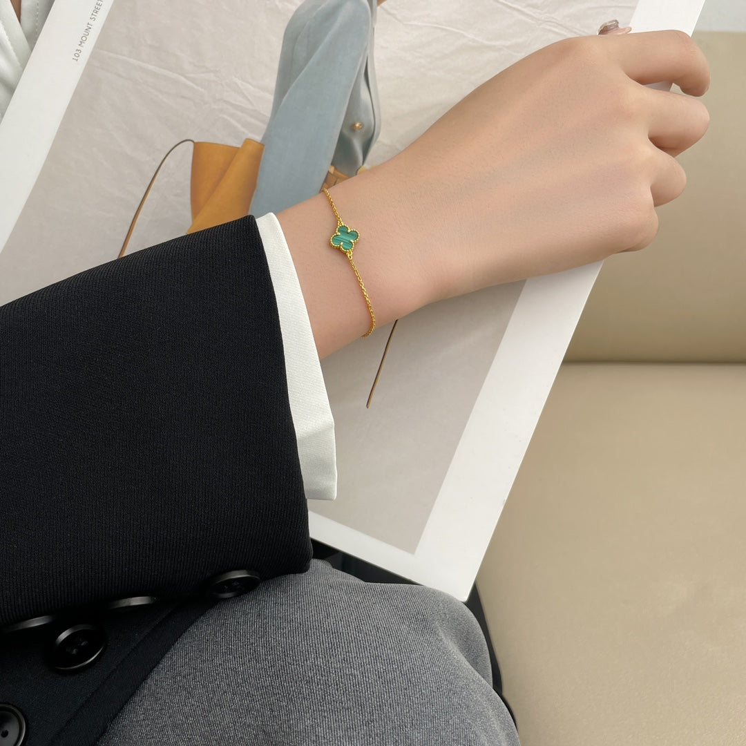 [⭐Novea]CLOVER BRACELET MALACHITE 1 MOTIF