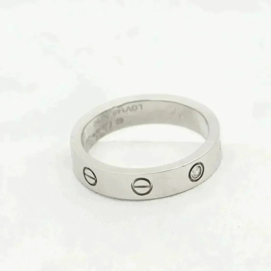 [⭐Novea]LOVE RING 4MM 1 DIAMOND SILVER
