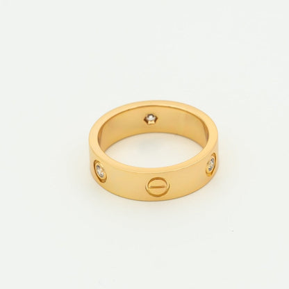 [⭐Novea]LOVE RING 5.5MM 3 DIAMONDS PINK GOLD