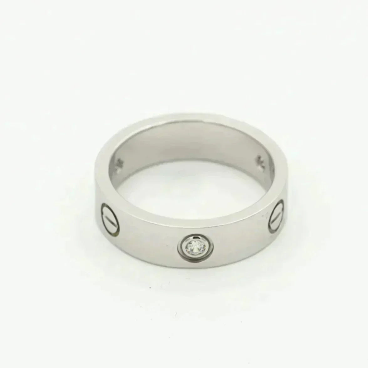 [⭐Novea]LOVE RING 5.5MM 3 DIAMONDS SILVER