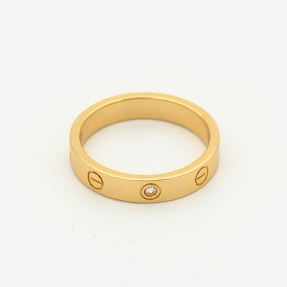 [⭐Novea]LOVE RING 4MM 1 DIAMOND PINK GOLD