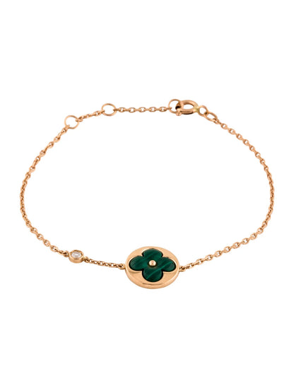 [⭐Novea]SUN MALACHITE 1 DIAMOND PINK GOLD BRACELET