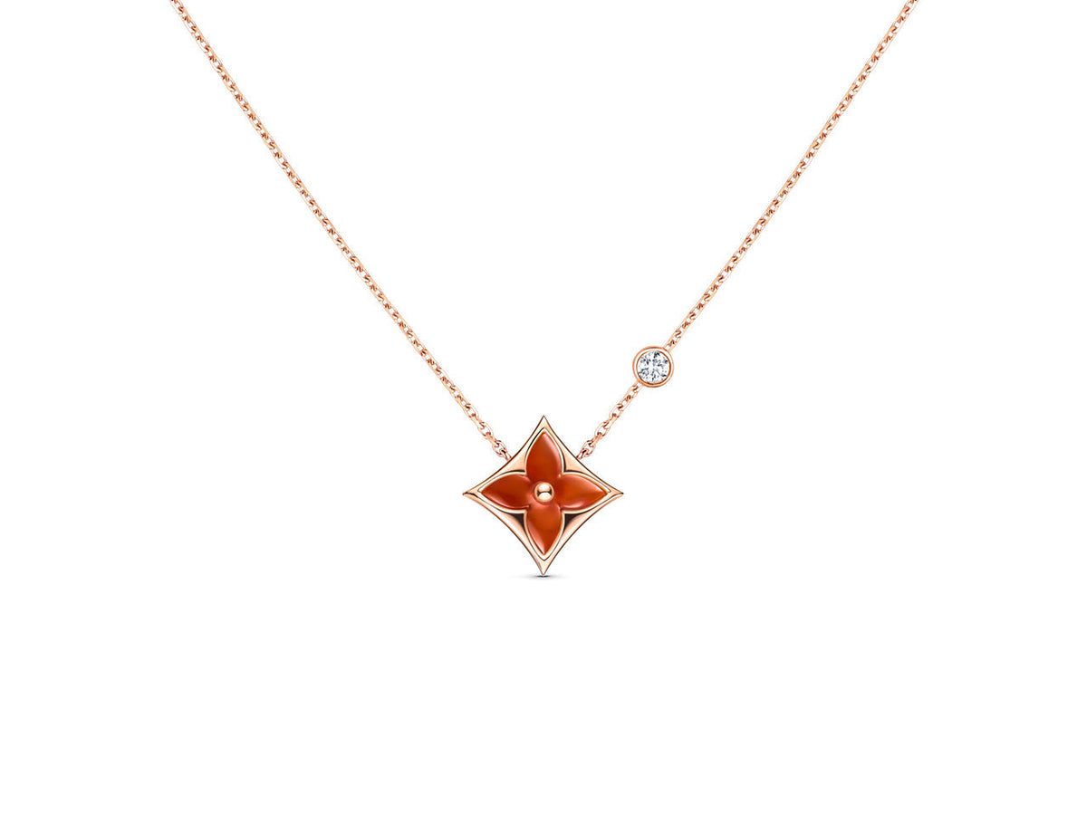 [⭐Novea]STAR NECKLACE PINK GOLD 1 DIAMOND