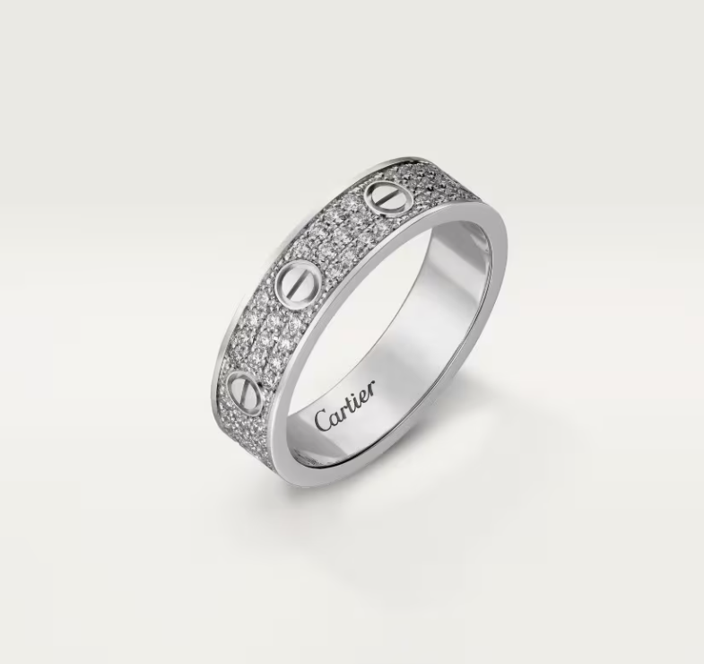 [⭐Novea]LOVE RING 4mm-wide full-diamond ring silver