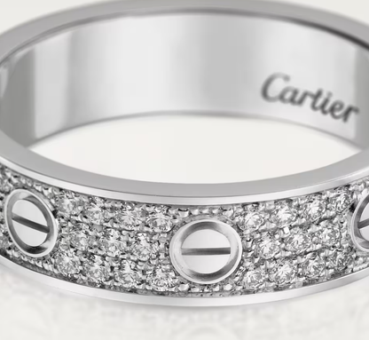 [⭐Novea]LOVE RING 4mm-wide full-diamond ring silver