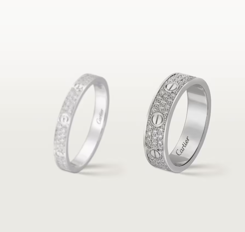 [⭐Novea]LOVE RING 4mm-wide full-diamond ring silver