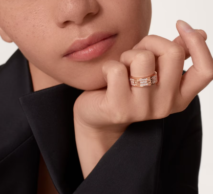 [⭐Novea]LOVE RING 6.5mm-wide full-diamond ring Rose Gold