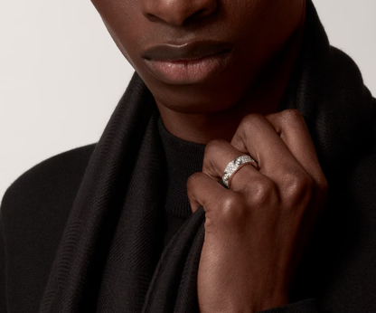 [⭐Novea]LOVE RING 6.5MM Full Diamond, 6 Major Diamonds Silver