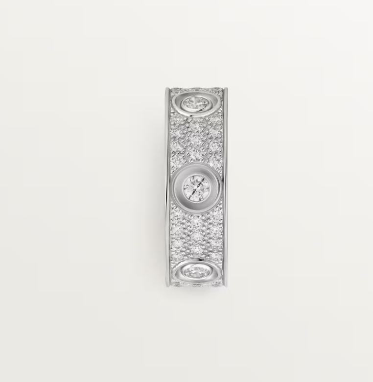 [⭐Novea]LOVE RING 6.5MM Full Diamond, 6 Major Diamonds Silver