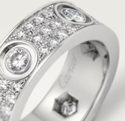 [⭐Novea]LOVE RING 6.5MM Full Diamond, 6 Major Diamonds Silver