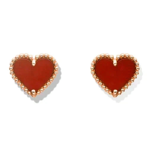 [⭐Novea]HEART CARNELIAN STUD EARRINGS