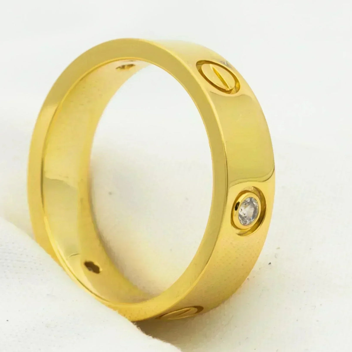 [⭐Novea]LOVE RING 5.5MM 3 DIAMONDS GOLD