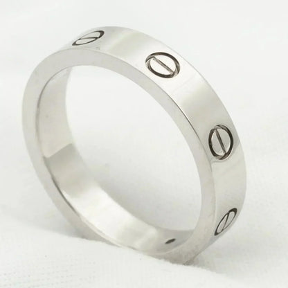 [⭐Novea]LOVE RING 4MM 1 DIAMOND SILVER
