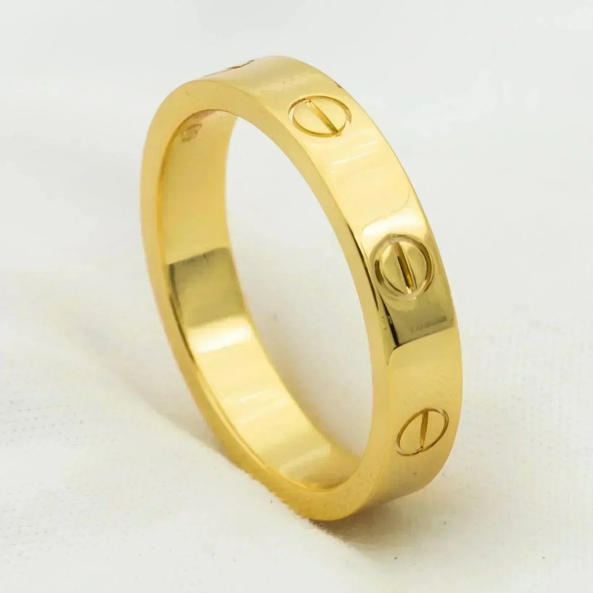 [⭐Novea]LOVE RING 4MM 1 DIAMOND GOLD