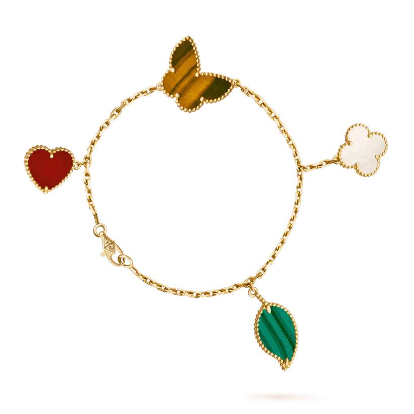 [⭐Novea]LUCKY SPRING 5 MOTIF GOLD BRACELET