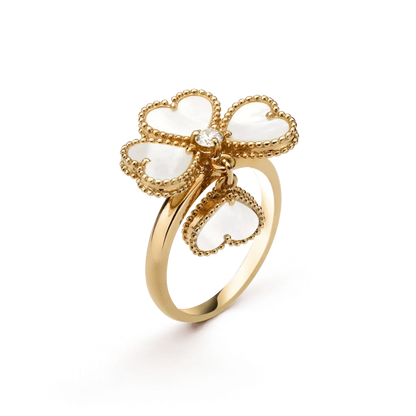 [⭐Novea]SWEET CLOVER WHITE MOP RING