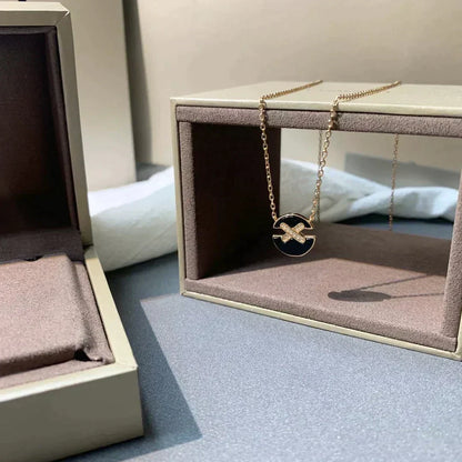 [⭐Novea]JEUX DE ROSE GOLD DIAMOND NECKLACE