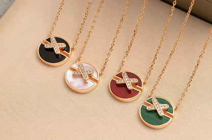 [⭐Novea]JEUX DE ROSE GOLD DIAMOND NECKLACE