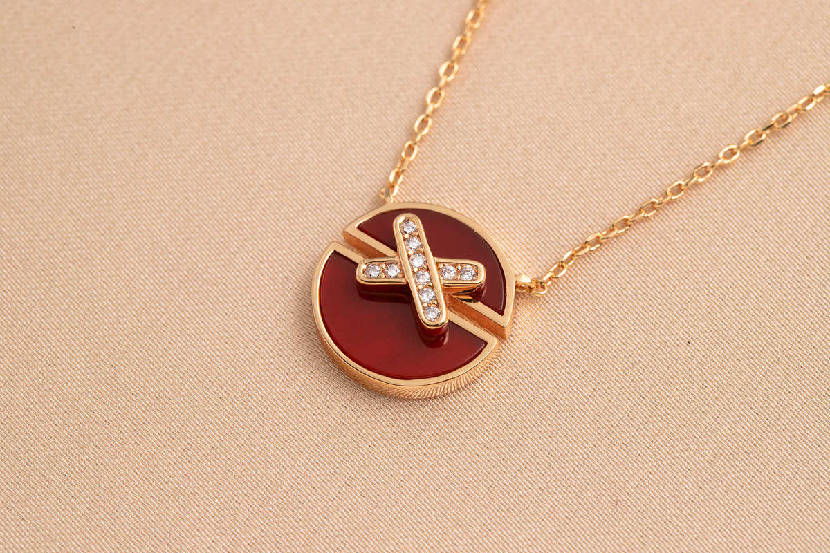 [⭐Novea]JEUX DE PINK GOLD DIAMOND NECKLACE