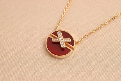 [⭐Novea]JEUX DE ROSE GOLD DIAMOND NECKLACE