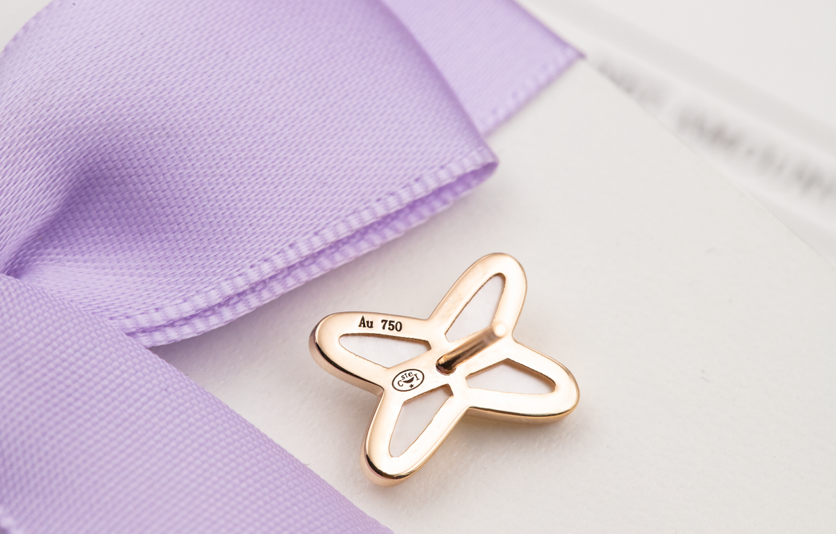 [⭐Novea]JEUX DE WHITE MOP ROSE GOLD DIAMOND EARRINGS