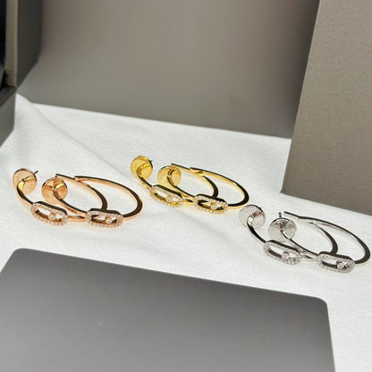 [⭐Novea]CREOLES MOVE UNO PM DIAMOND EARRINGS
