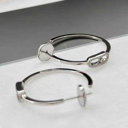 [⭐Novea]CREOLES MOVE UNO PM DIAMOND EARRINGS