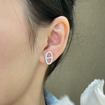 [⭐Novea]HM FULL DIAMOND PIG NOSE STUD EARRINGS