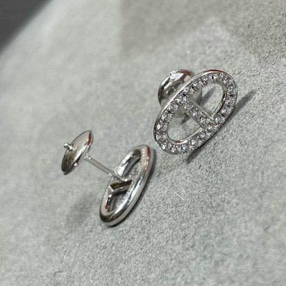 [⭐Novea]HM FULL DIAMOND PIG NOSE STUD EARRINGS