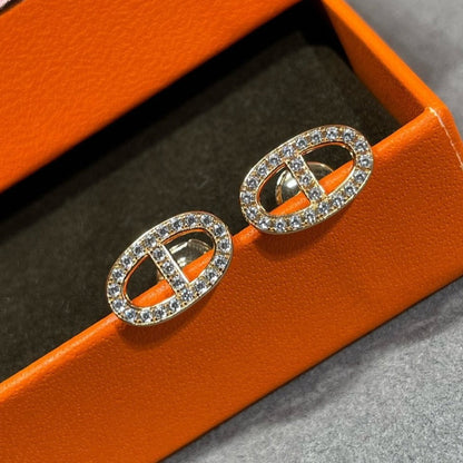 [⭐Novea]HM FULL DIAMOND PIG NOSE STUD EARRINGS