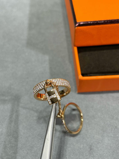 [⭐Novea]HM KELLY CLOCHETTE DOUBLE RING IN  WITH DIAMONDS