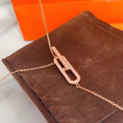 [⭐Novea]HM NECKLACE PLATINUM ROSE GOLD DIAMOND