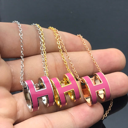 [⭐Novea]H NECKLACE PINK