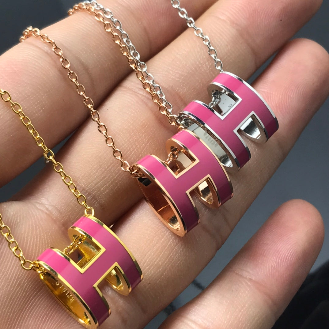 [⭐Novea]H NECKLACE PINK