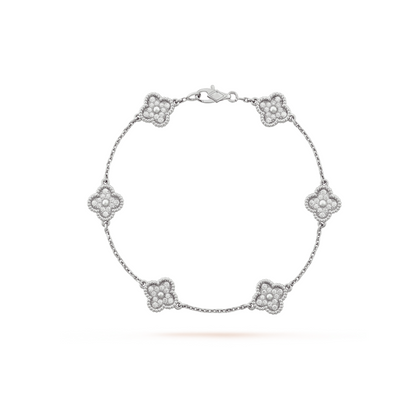 [⭐Novea]CLOVER 6 MOTIF SILVER DIAMOND BRACELET