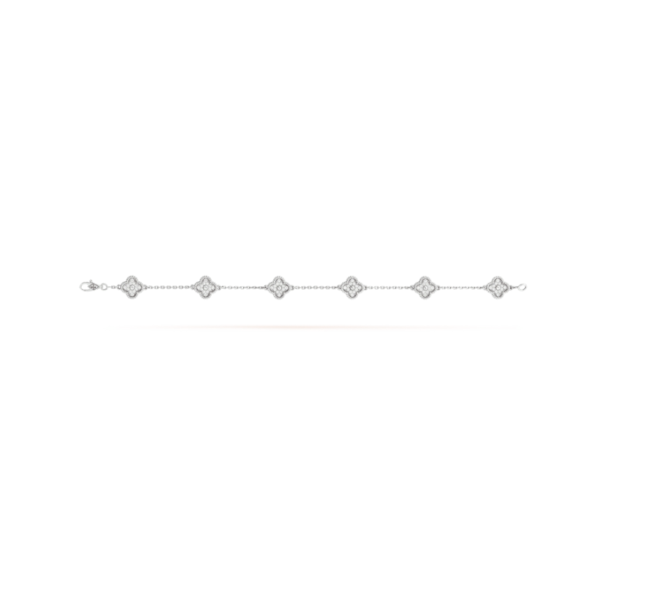 [⭐Novea]CLOVER 6 MOTIF SILVER DIAMOND BRACELET