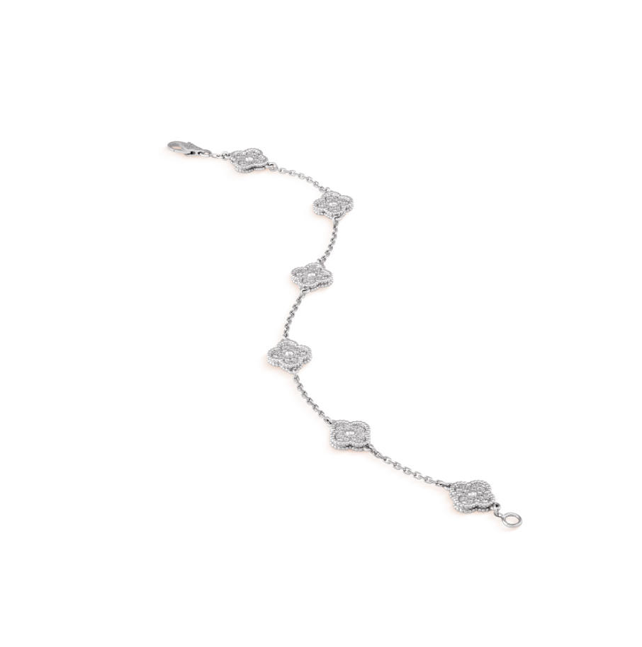 [⭐Novea]CLOVER 6 MOTIF SILVER DIAMOND BRACELET
