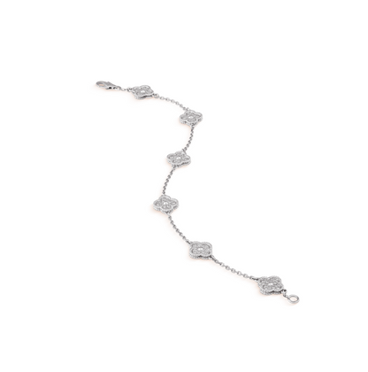 [⭐Novea]CLOVER 6 MOTIF SILVER DIAMOND BRACELET