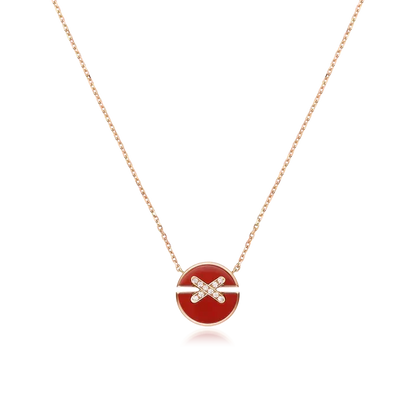 [⭐Novea]JEUX DE ROSE GOLD DIAMOND NECKLACE