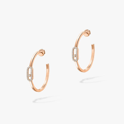 [⭐Novea]CREOLES MOVE UNO PM DIAMOND EARRINGS