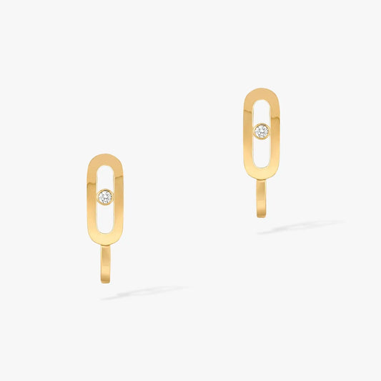 [⭐Novea]CREOLES MOVE UNO MINI 1 DIAMOND EARRINGS