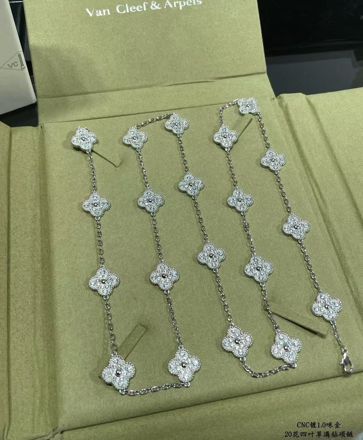 [⭐Novea]CLOVER 20 MOTIFS FULL-DIAMOND NECKLACE